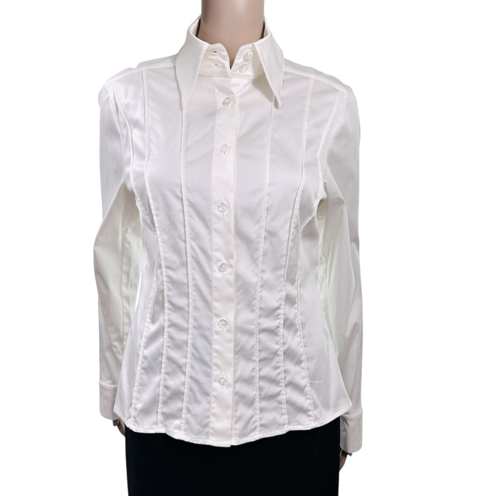 Escada Classic White Button-Down Shirt sz S, eu 38